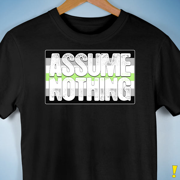 Assume Nothing Agender Pride Flag Premium Unisex T-Shirt - Black